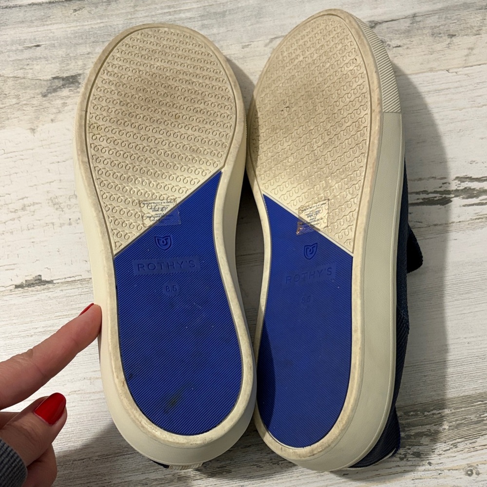 Rothy's The Original Navy Blue Women's Slip-On Sneakers - Picture 9 of 12